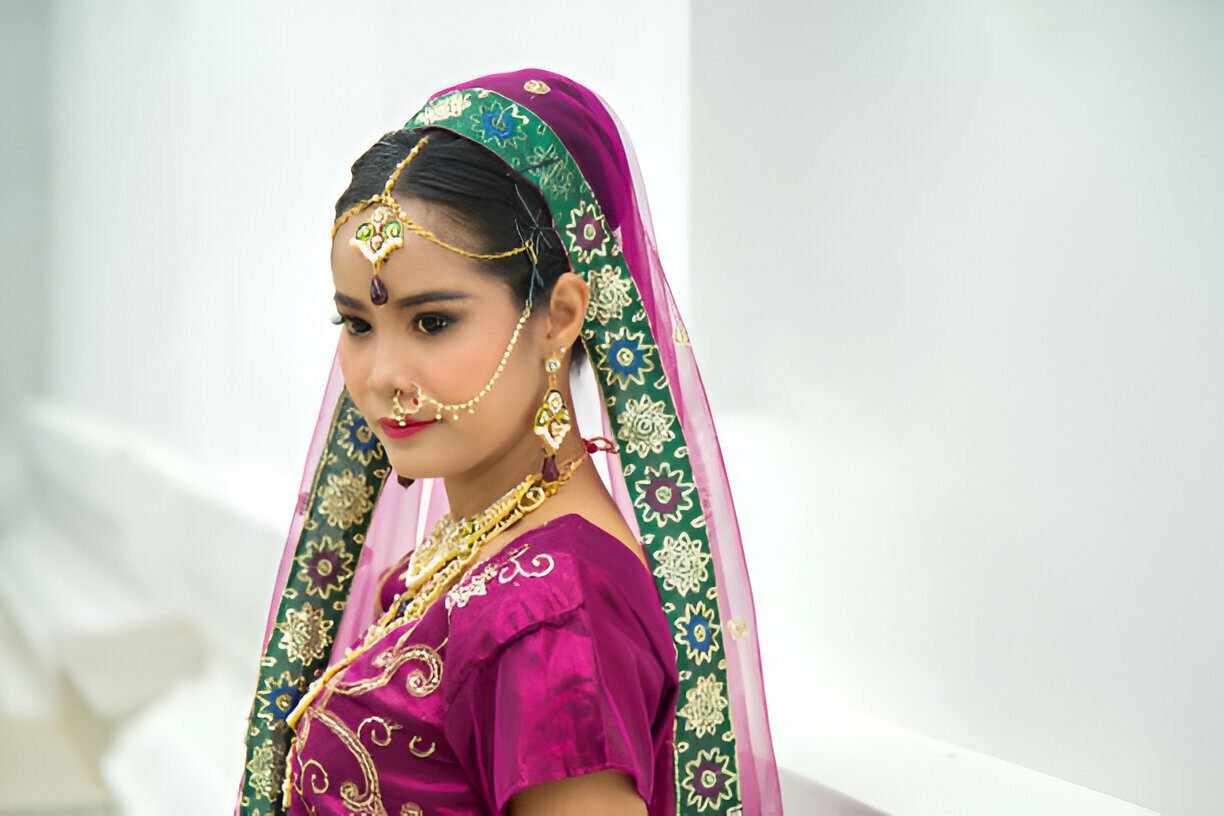 gown with dupatta