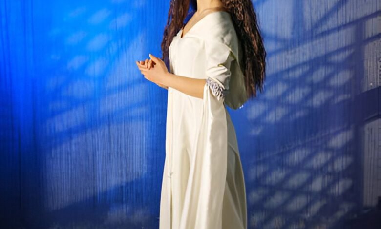 white anarkali suit with dupatta