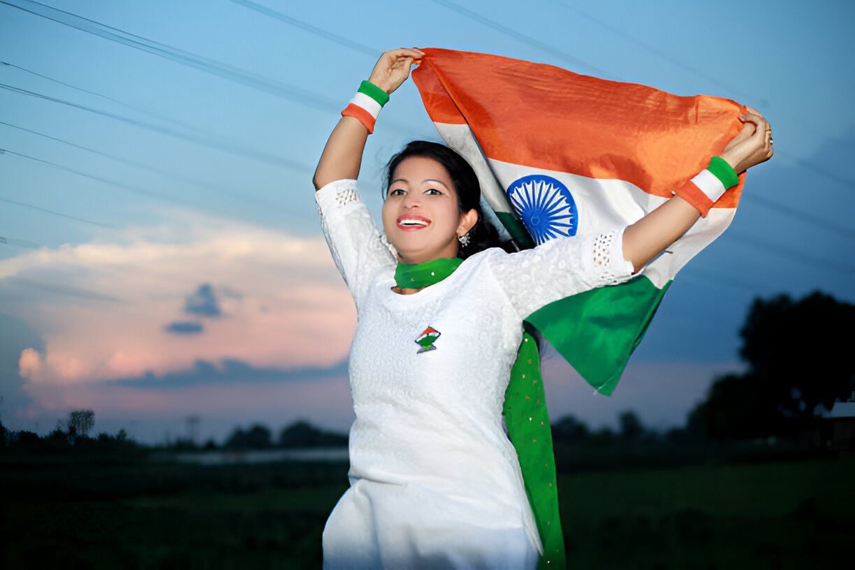 tri color dupatta