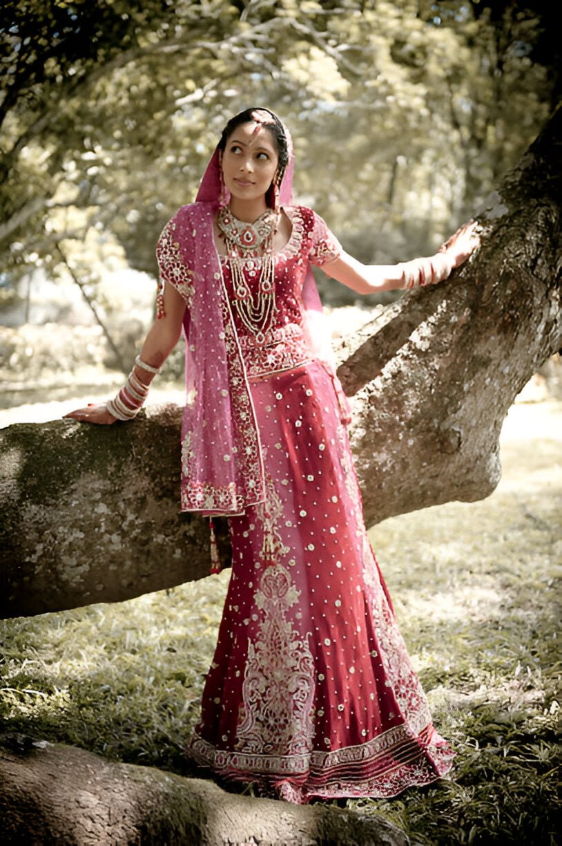 pink bridal lehenga