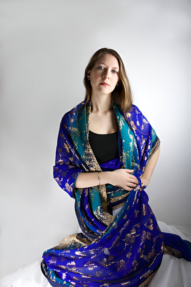 royal blue dupatta