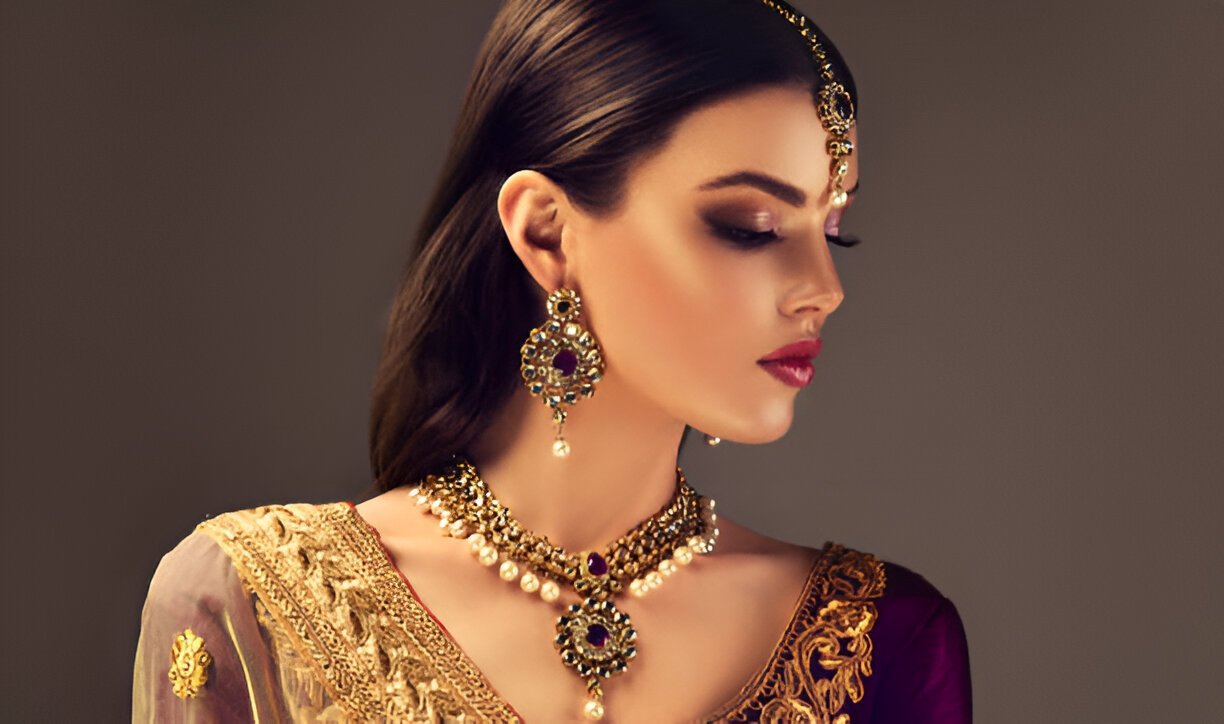 simple bridal gold necklace