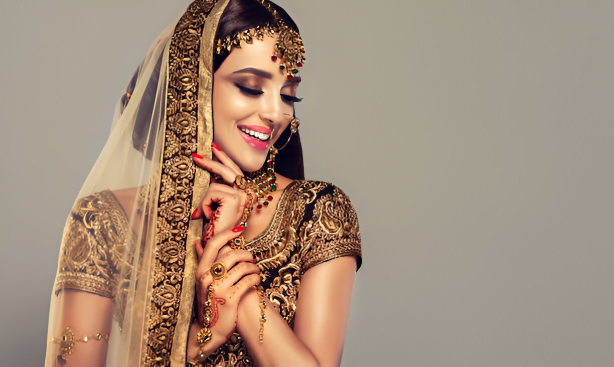 golden bridal dupatta