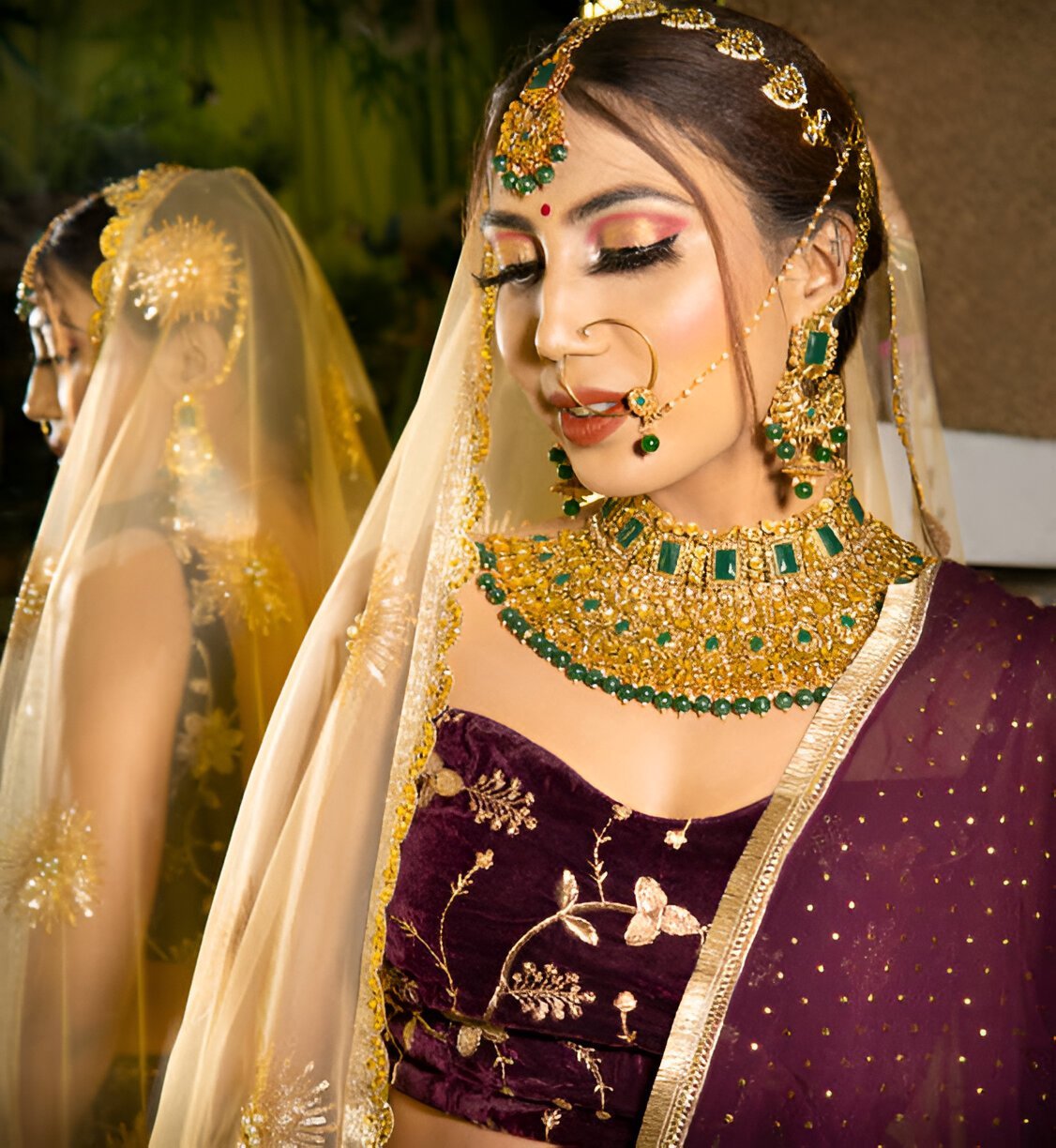 golden bridal dupatta