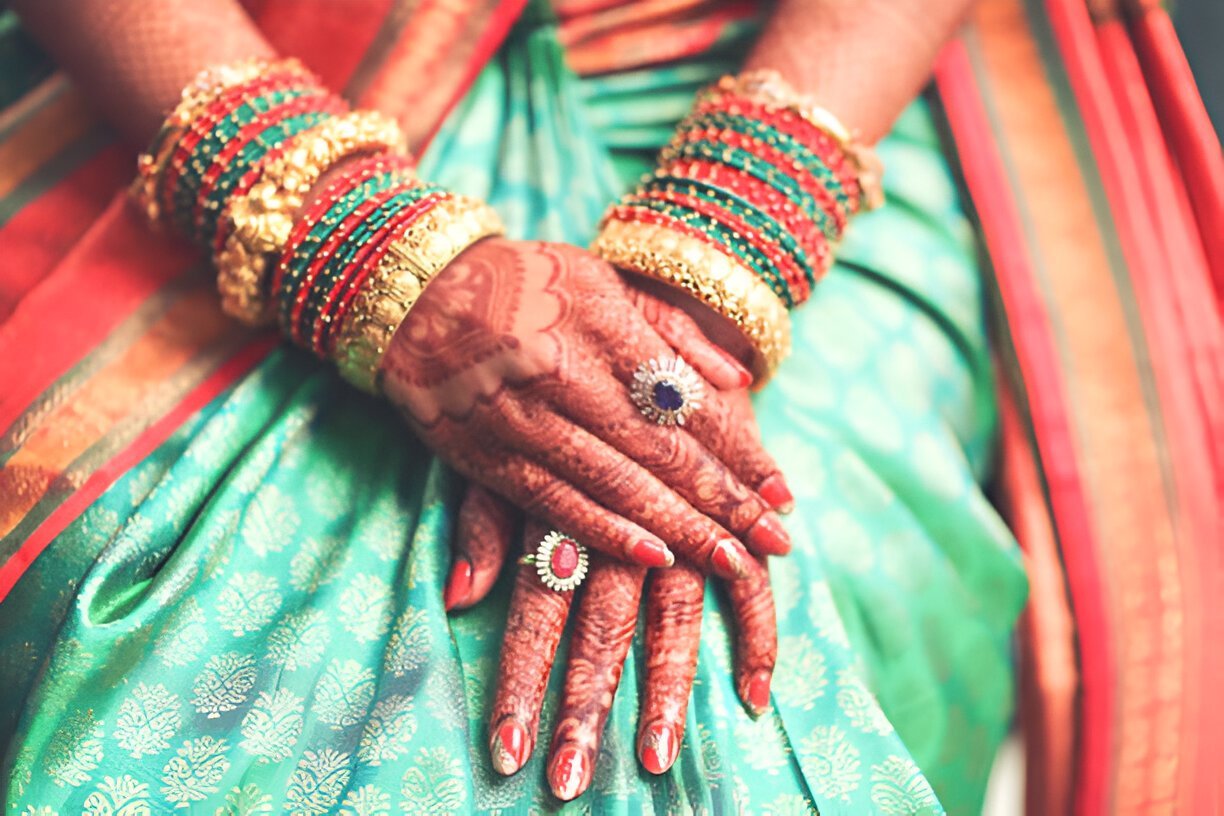 green colour saree