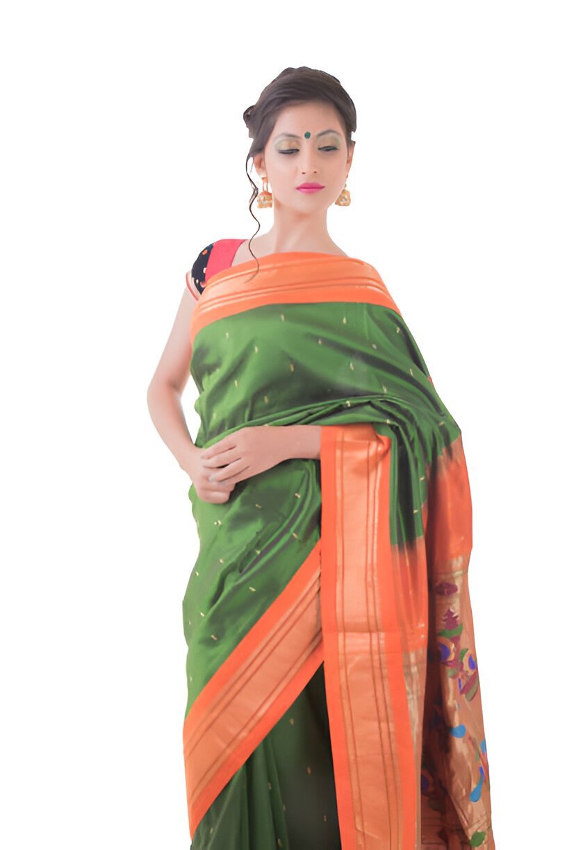 green colour saree