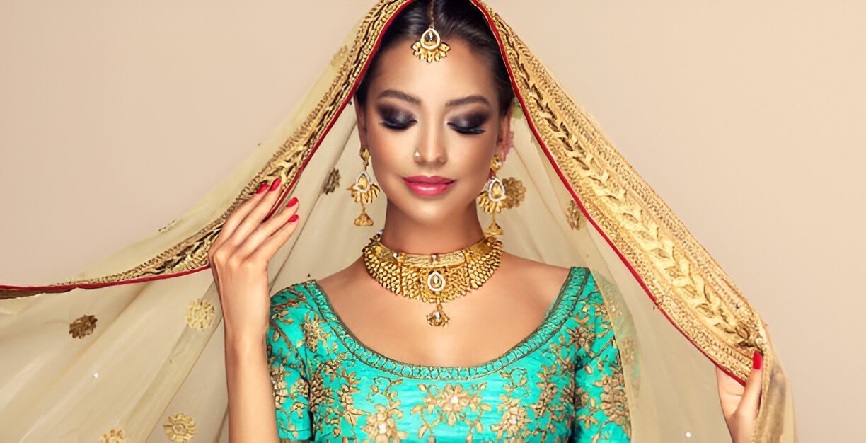 golden bridal dupatta