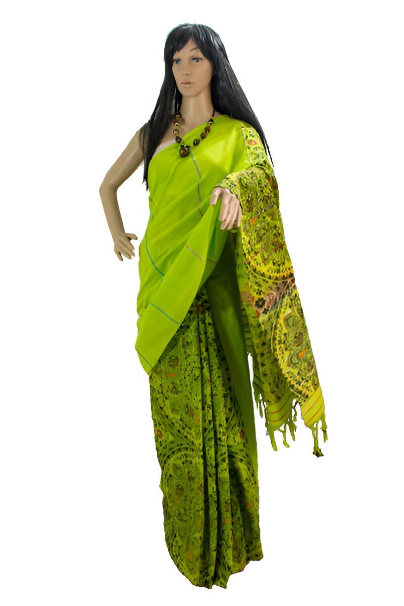 green colour saree