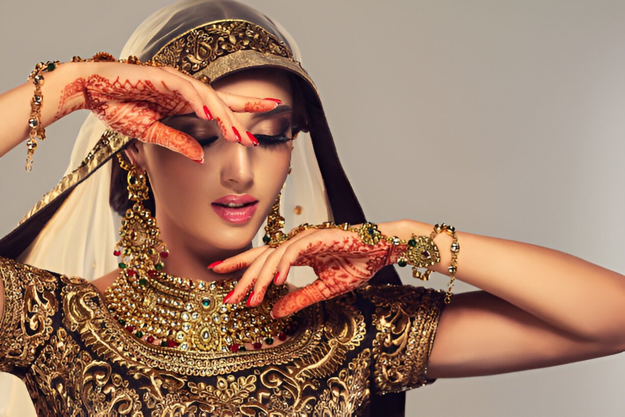 golden bridal dupatta
