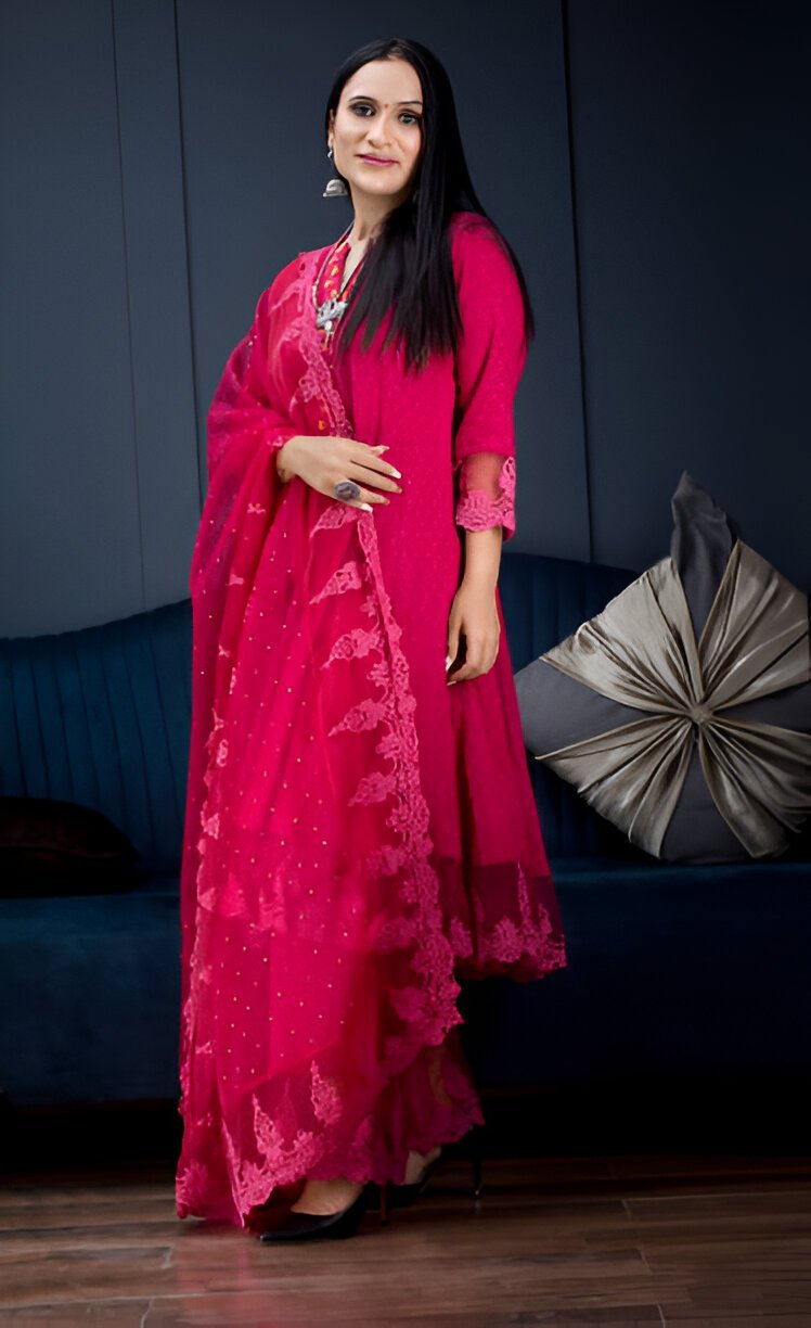 gown attached dupatta
