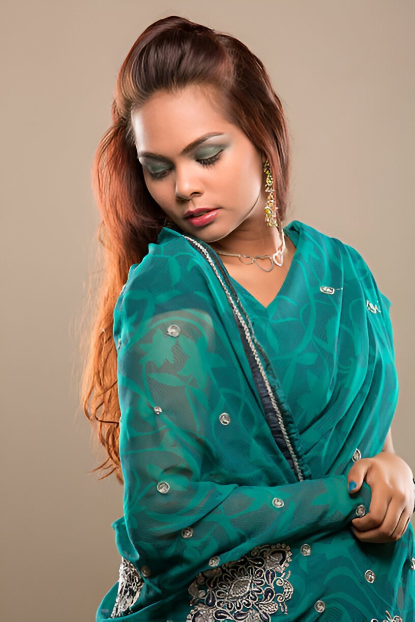 light green saree