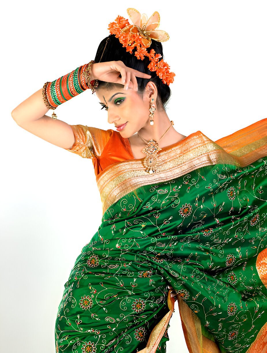 light green saree