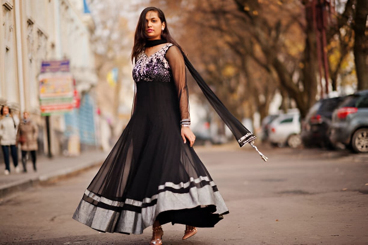 black lehenga for women
