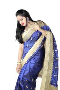 sky blue saree