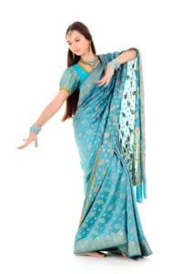 sky blue saree