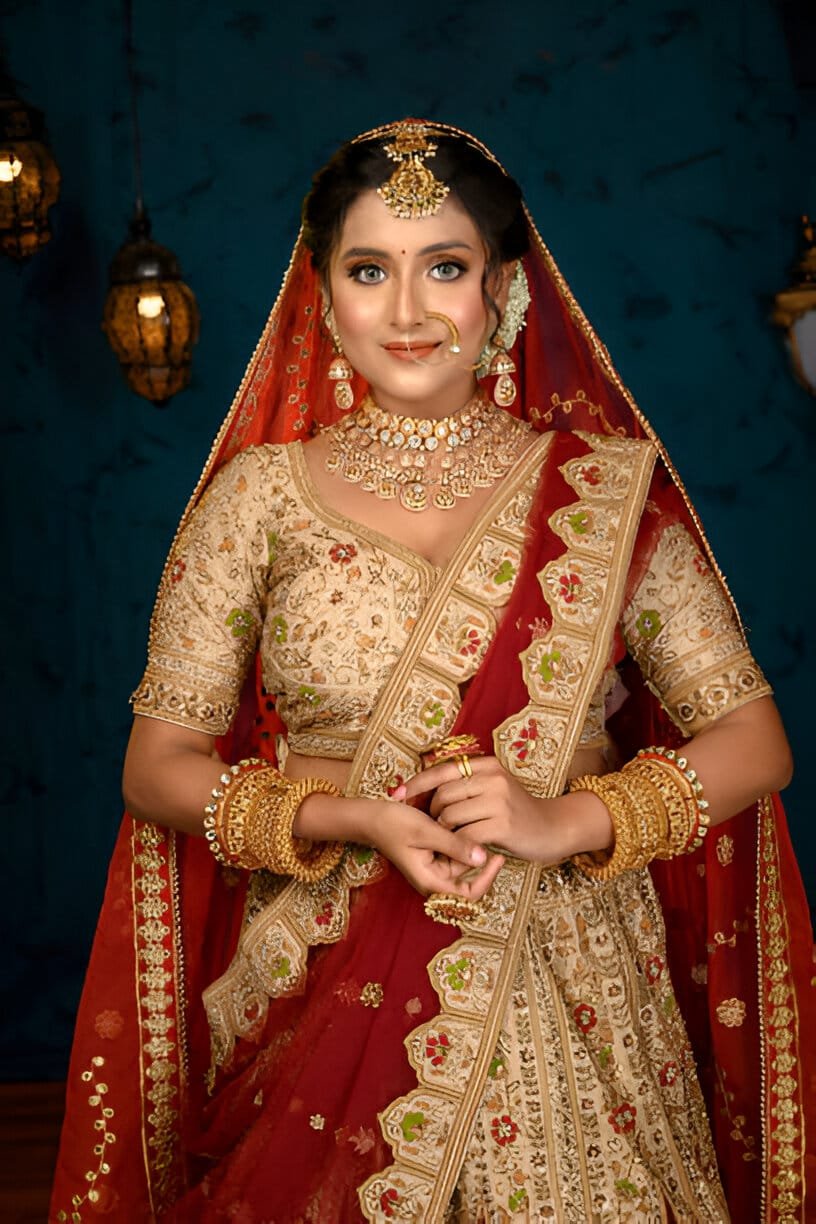 red bridal lehenga