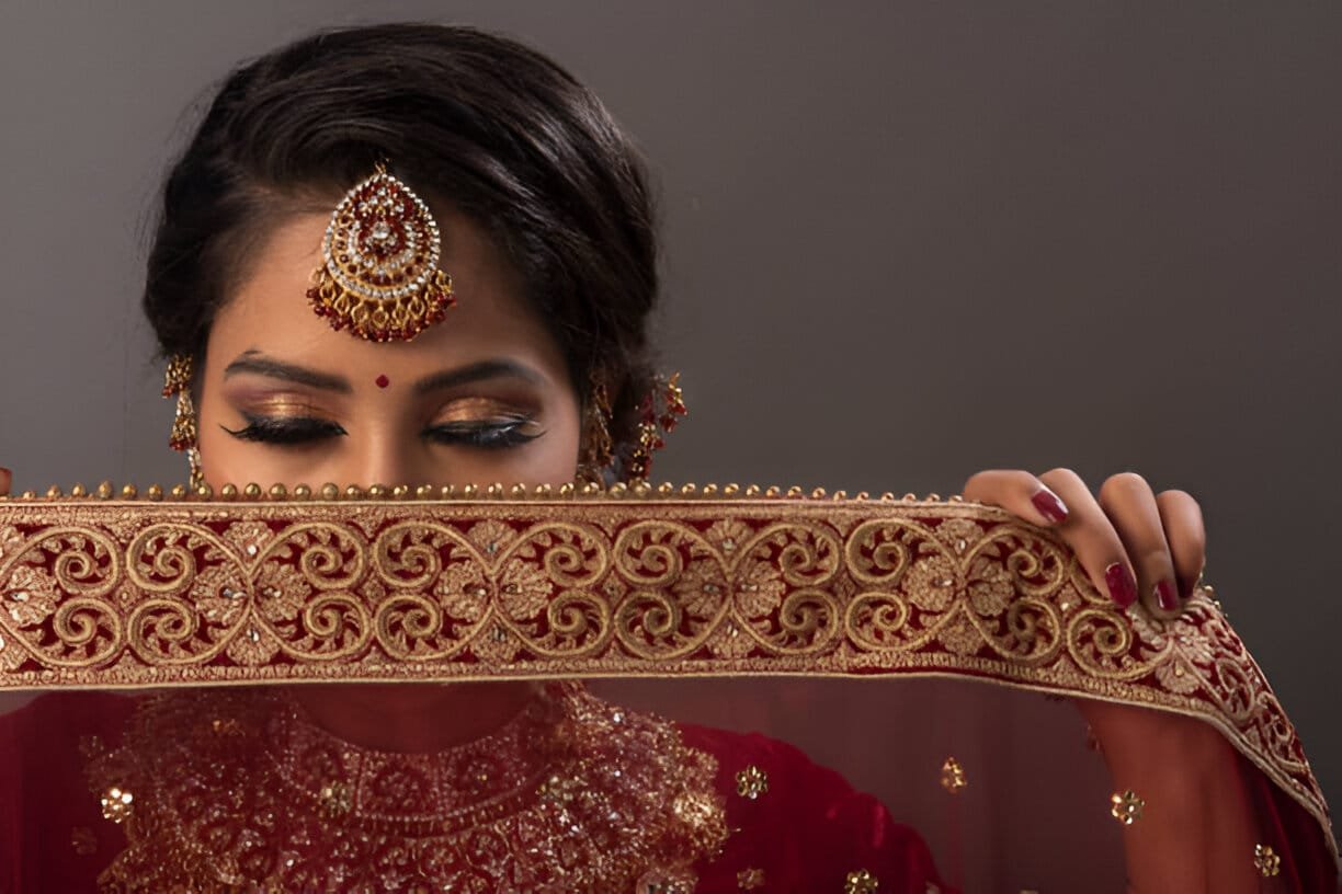 maroon bridal lehenga