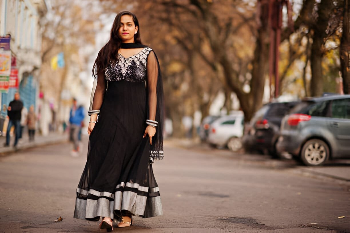 black lehenga for women