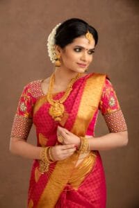 south indian saree look