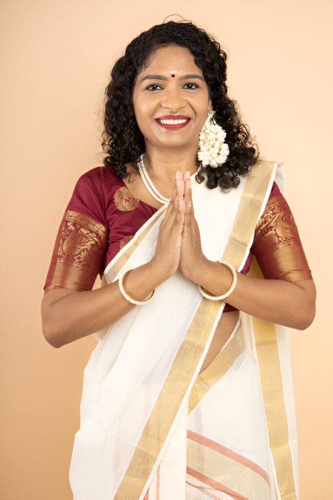 south indian saree look