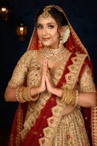 golden bridal lehenga