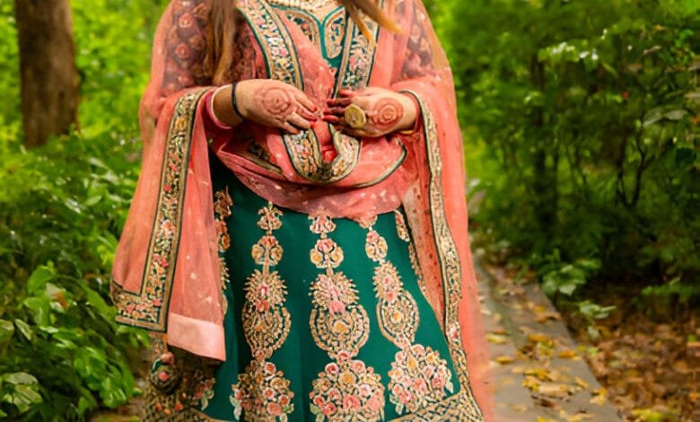 golden bridal lehenga