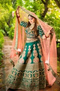 golden bridal lehenga