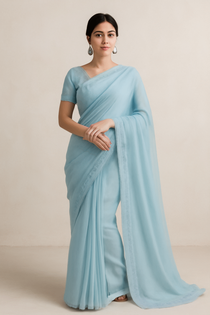 blue saree fashion trends